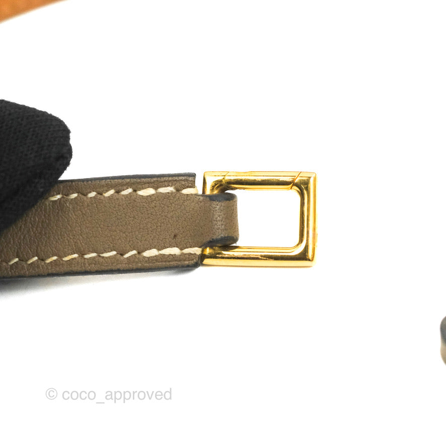 Hermès Rivale Double Tour Bracelet Etoupe Gold Hardware