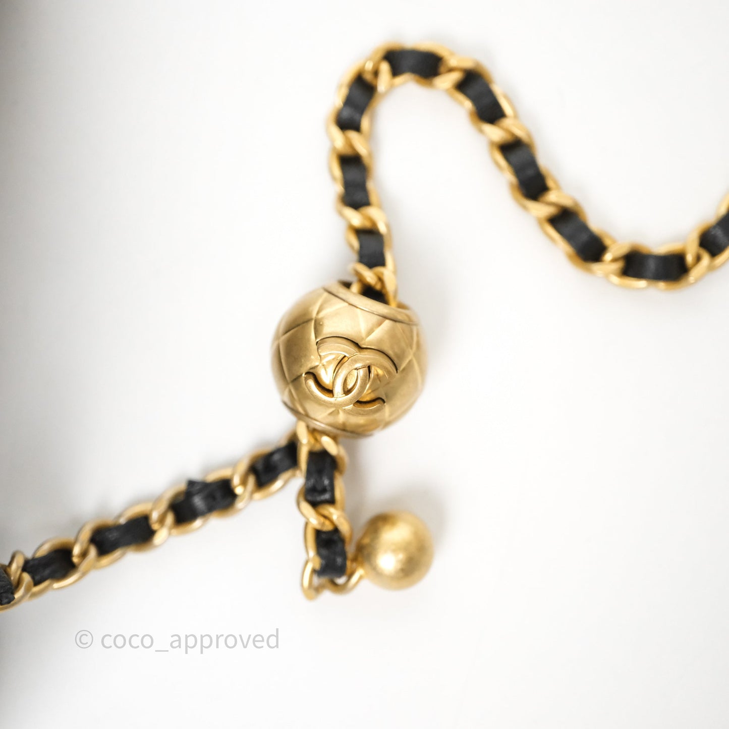 Chanel Vanity With Pearl Crush Chain Black Lambskin Aged Gold Hardware