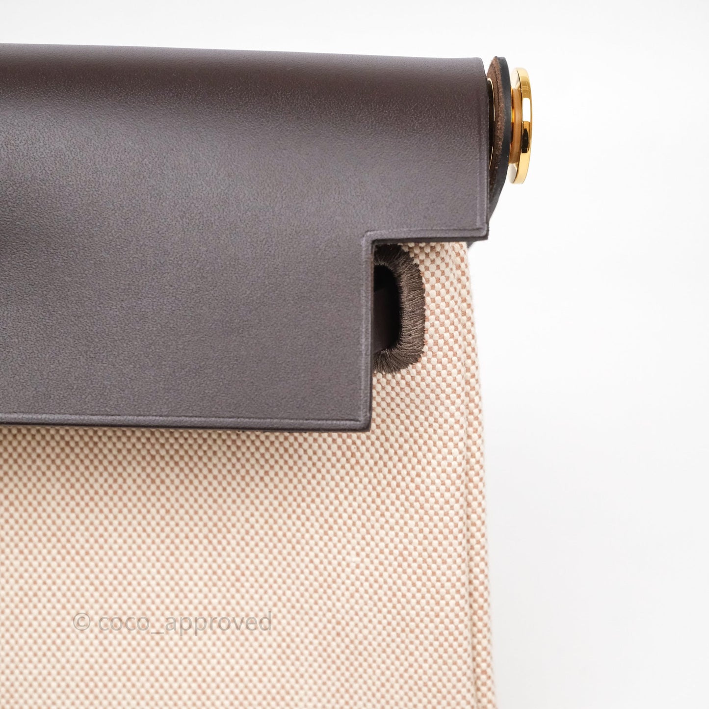 Hermès Herbag Zip 20 Mini Ecru Beige 14/ Ebene 46 Canvas Gold Hardware