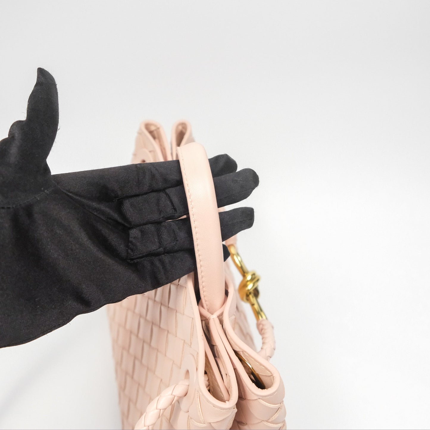 Bottega Veneta Small Andiamo Bag Lotus Intrecciato Lambskin