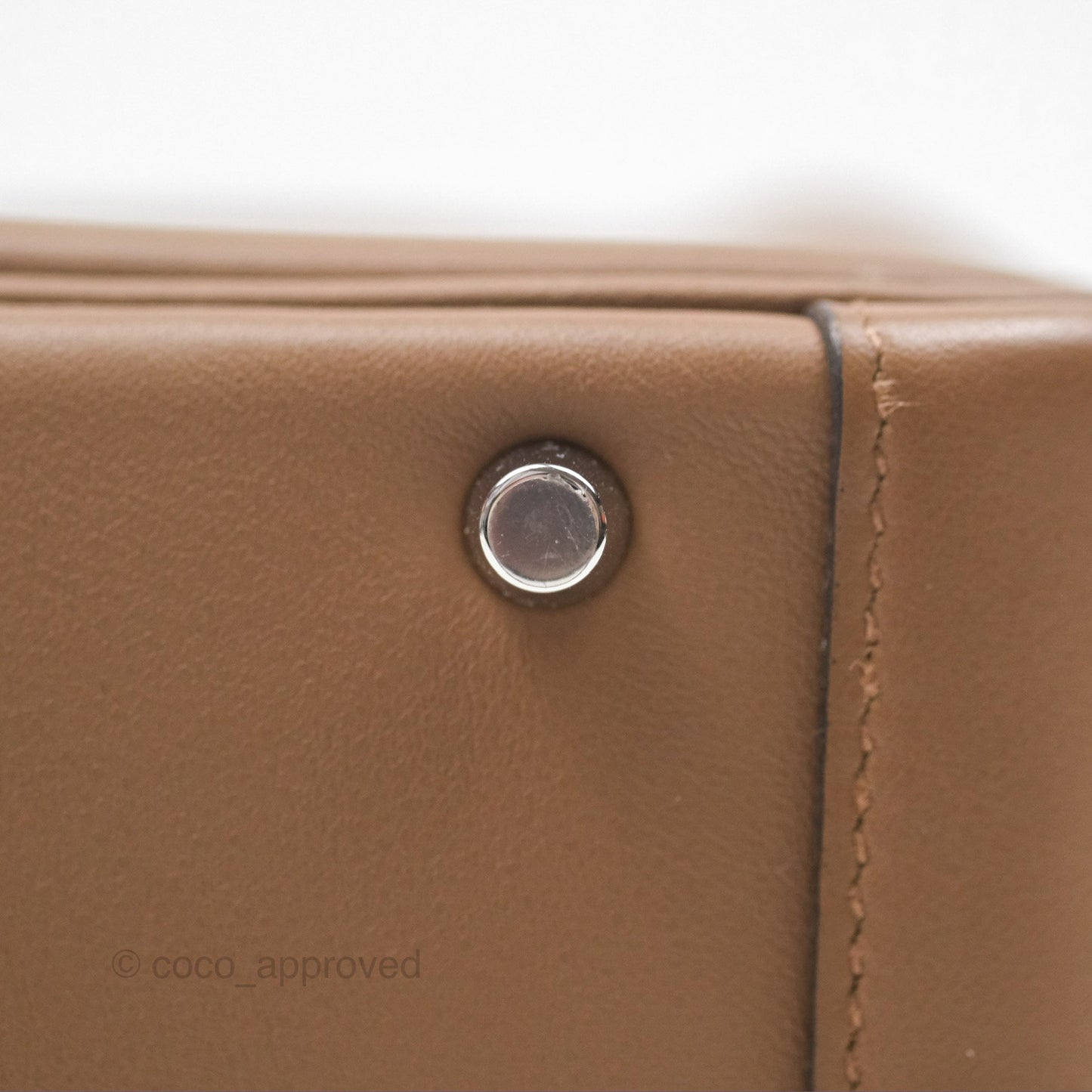 Hermès Mini Lindy 20 Verso Swift Alezan 3G / Biscuit 48 Palladium Hardware