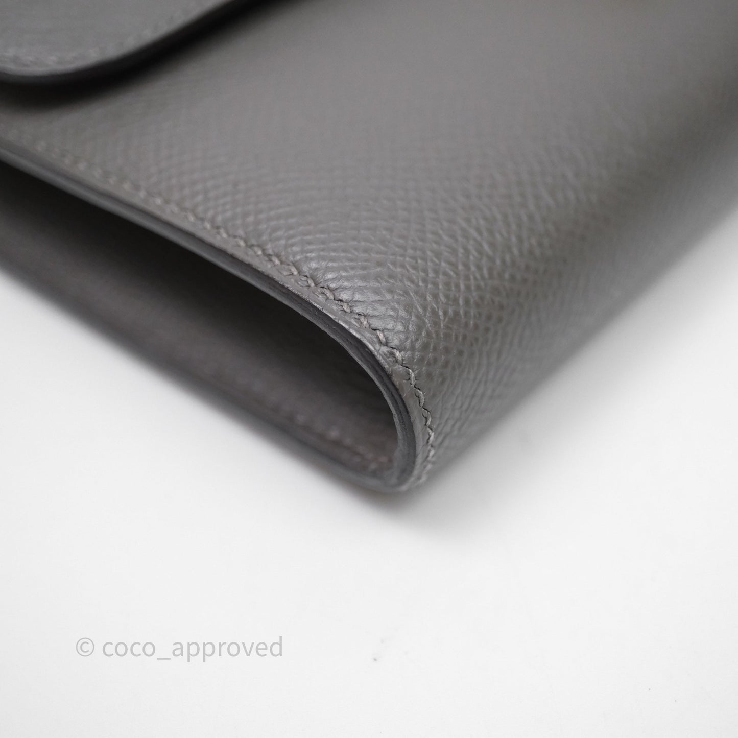 Hermès Constance Long To Go Wallet Gris Meyer 0L Epsom Gold Hardware