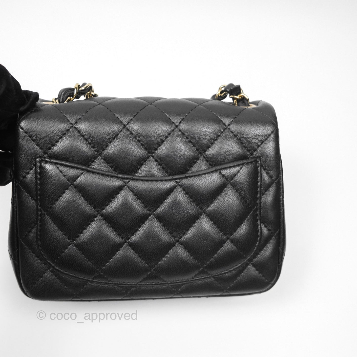 Chanel Mini Square Black Lambskin Gold Hardware