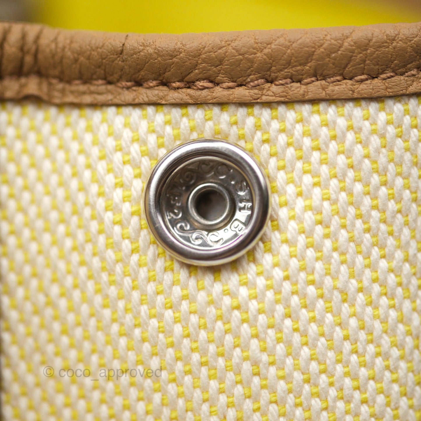Hermès Garden Party 30 Canvas Ecru-Jaune Citron 9N/ Biscuit 48