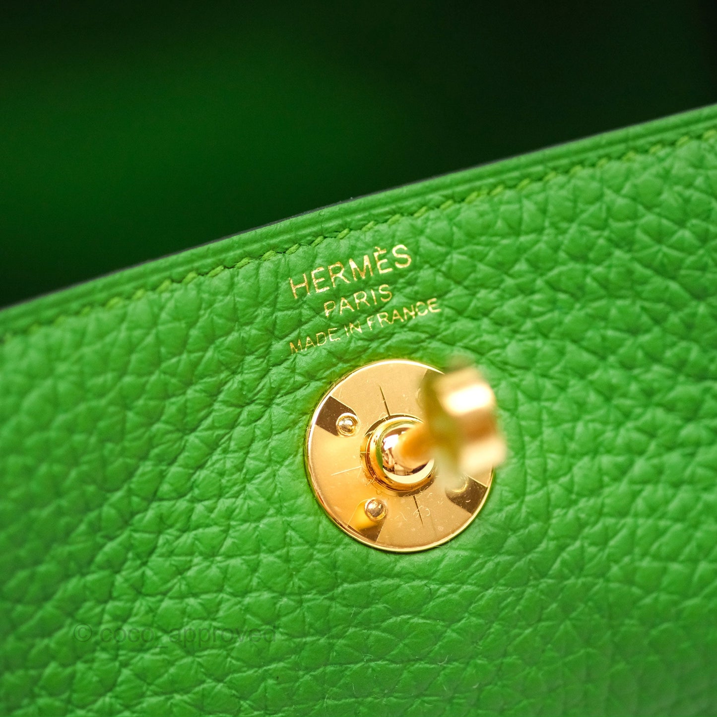 Hermès Mini Lindy 20 Vert Yucca A8 Clemence Gold Hardware