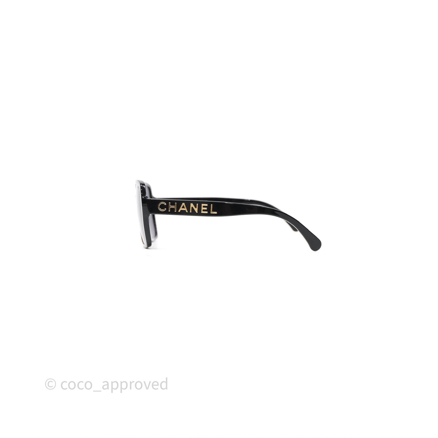 Chanel Square Sunglasses Black Acetate