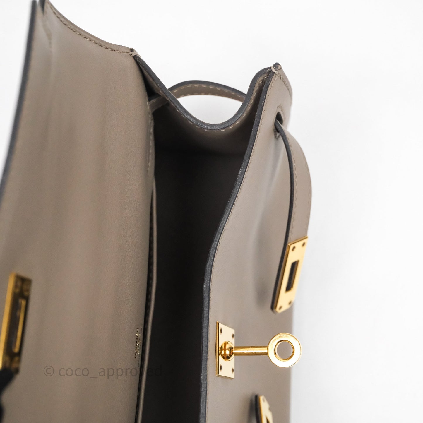 Hermès Kelly Pochette Gris Asphalte M8 Swift Gold Hardware
