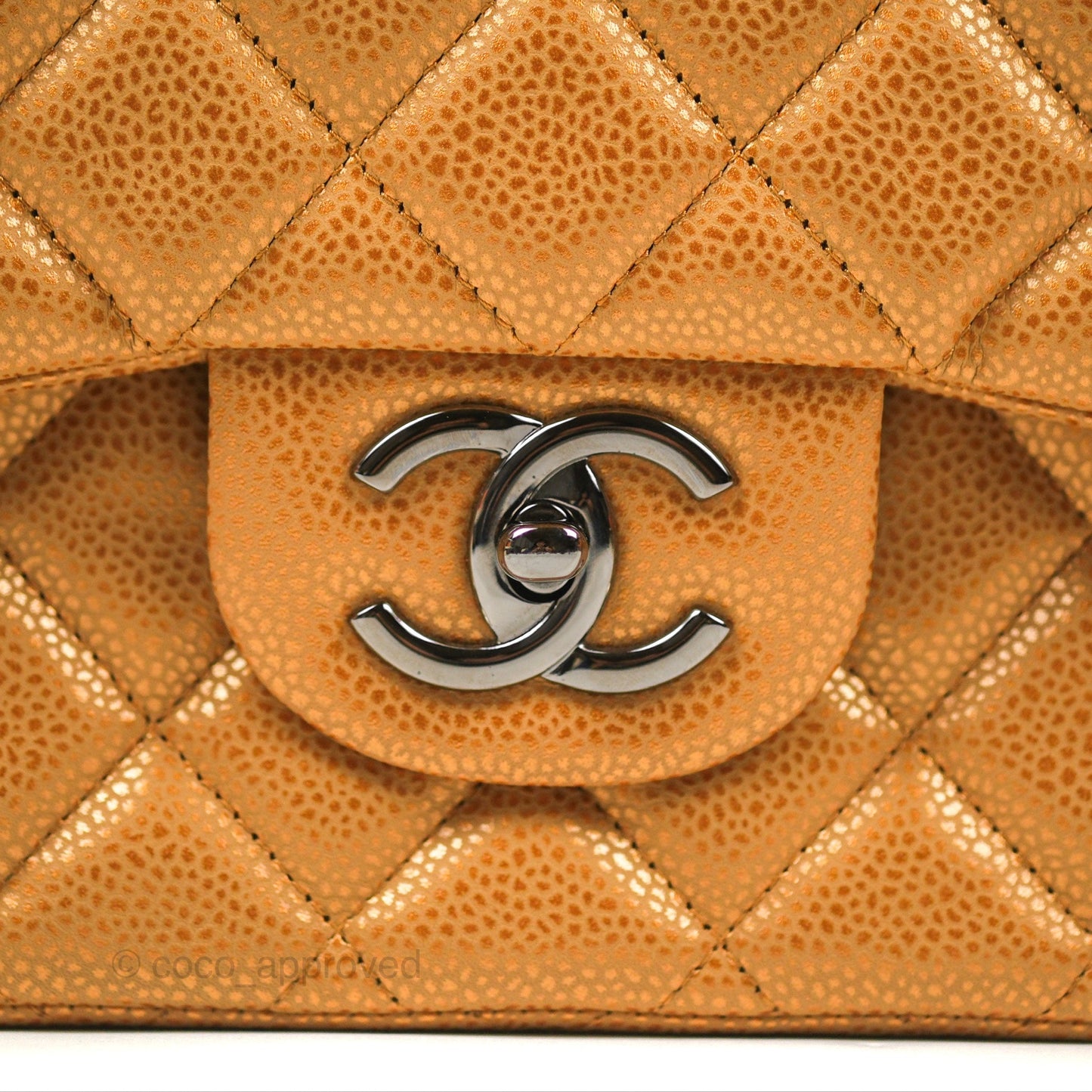 Chanel Quilted Maxi Double Flap Bronze Caviar Dark Silver Hardware