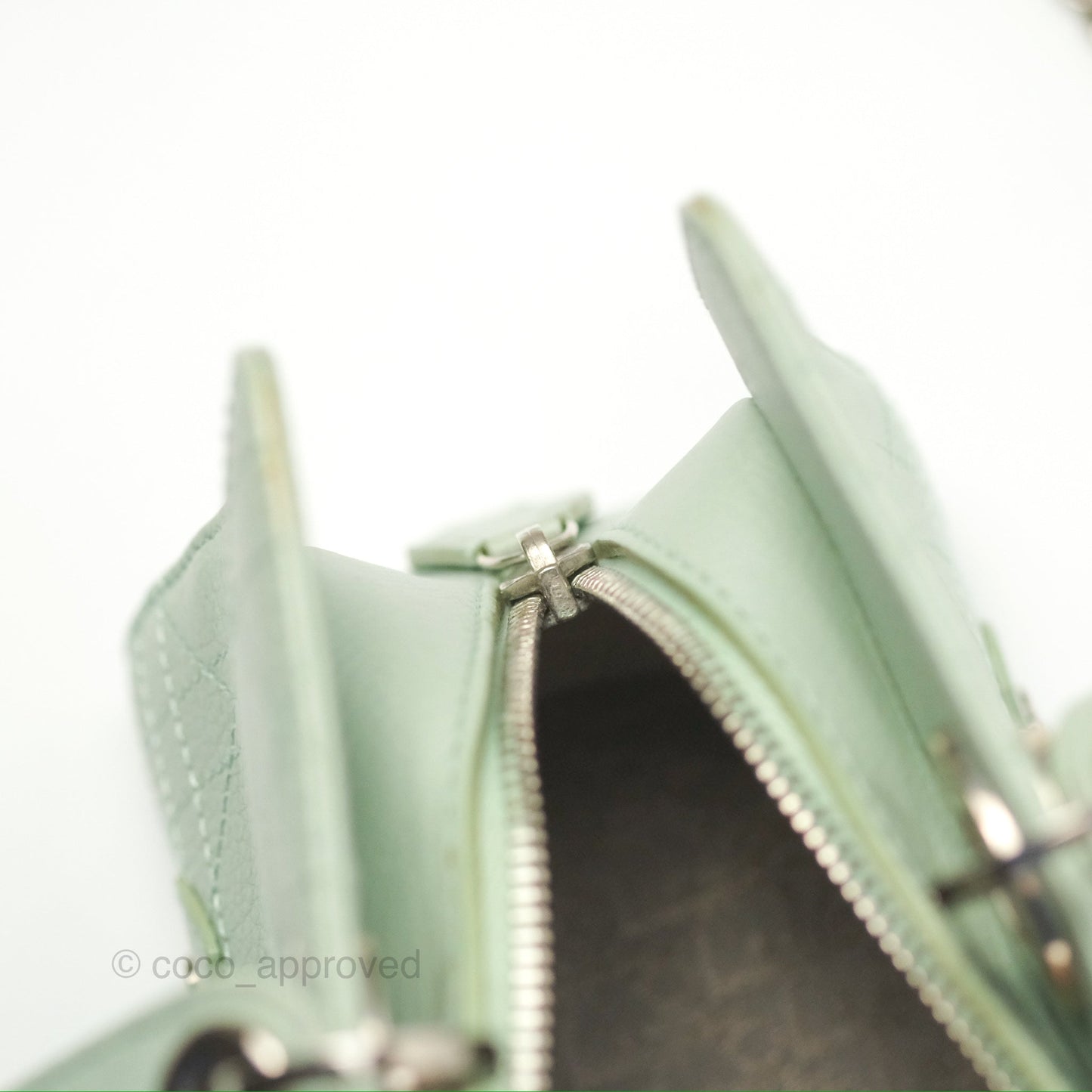 Dior East West Lady Dior Mint Green Calfskin Silver Hardware