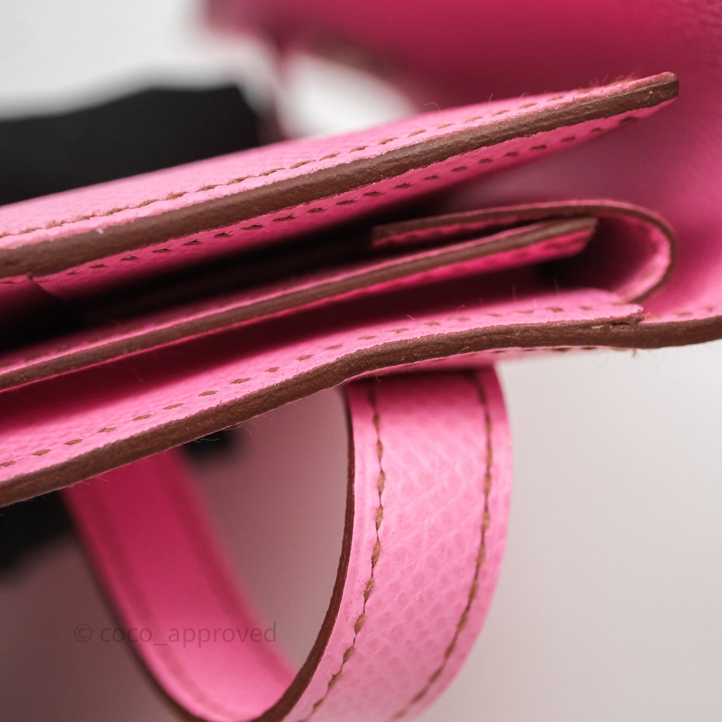 Hermès Kelly Wallet Bubblegum Epsom Palladium Hardware