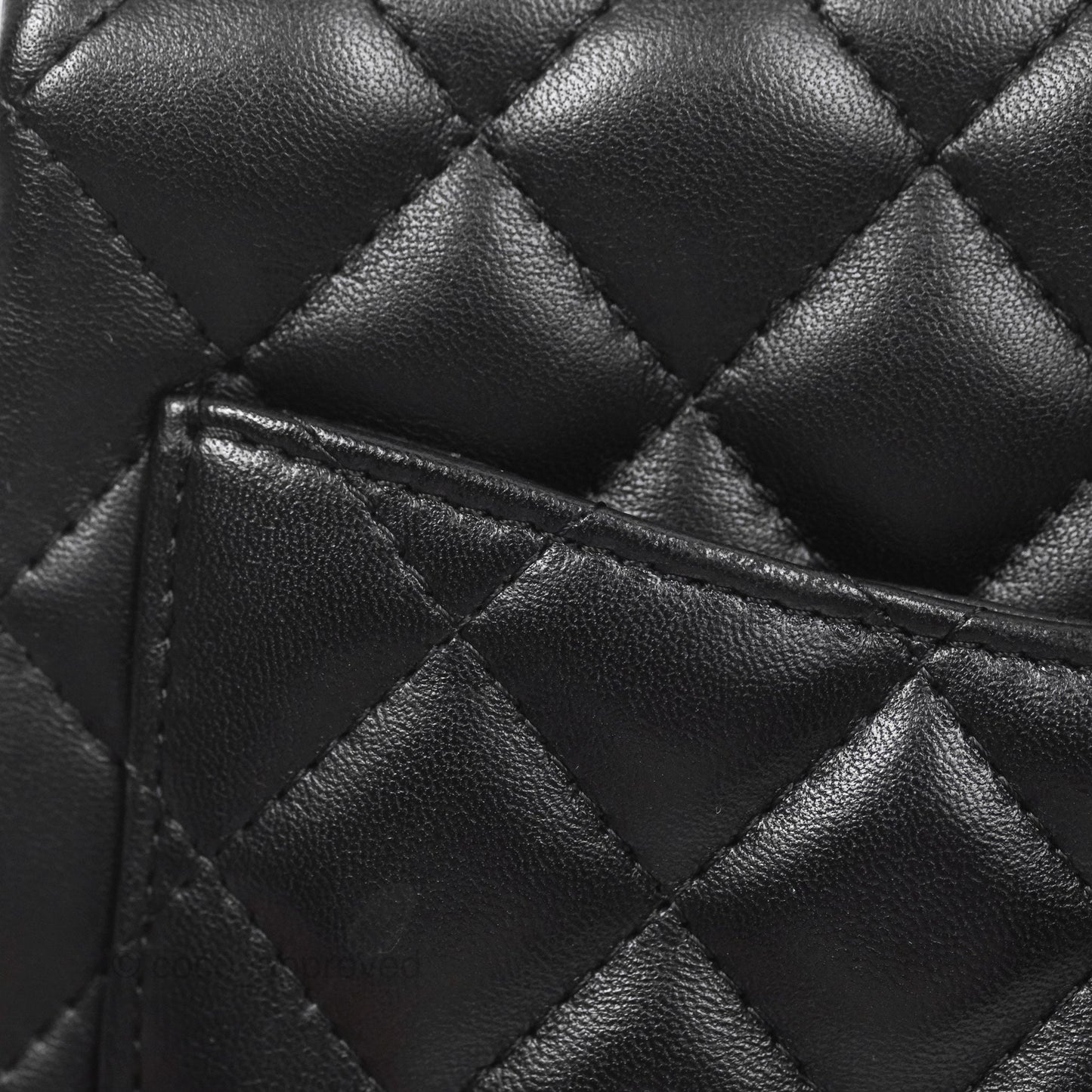 Chanel Quilted Mini Square Flap Black Lambskin Gold Hardware