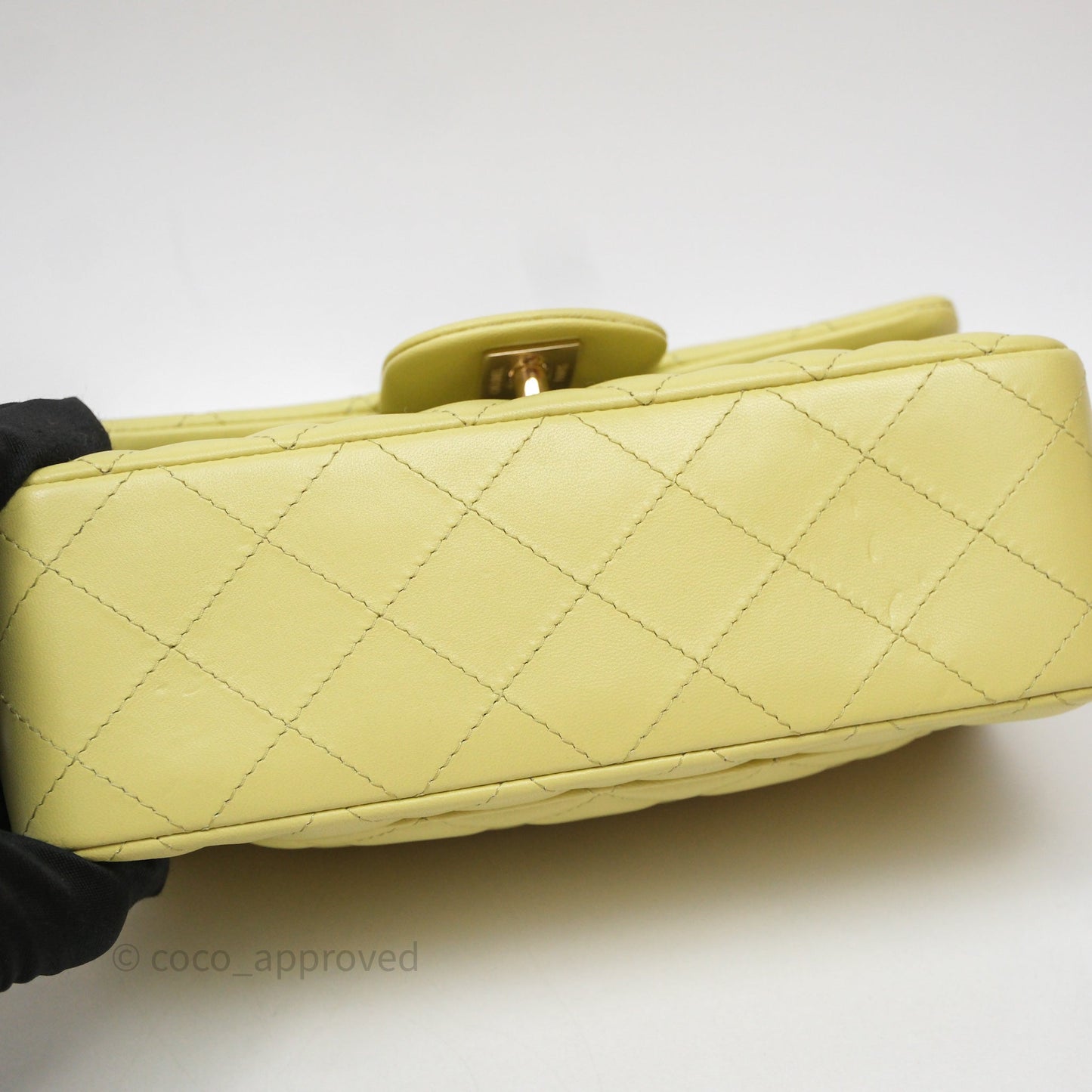 Chanel Mini Rectangular Flap Quilted Green Lambskin Gold Hardware