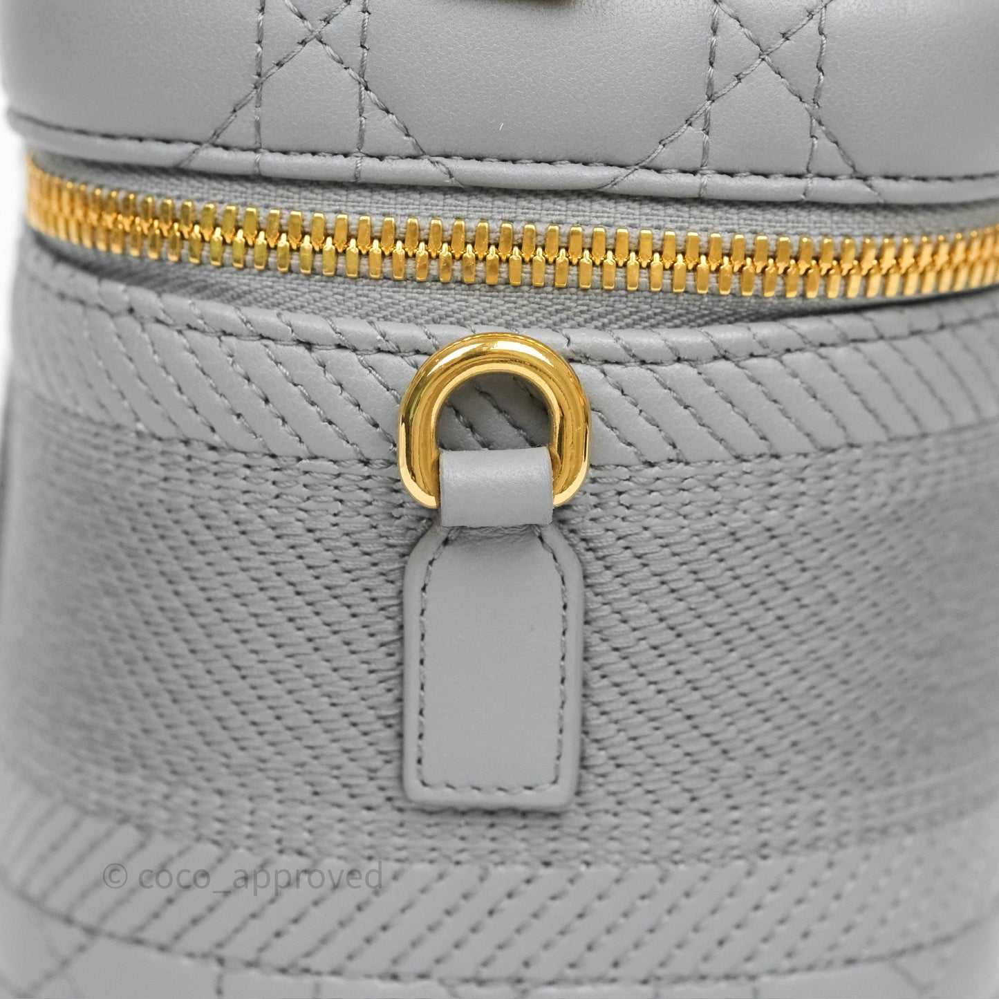 Christian Dior Small Diortravel Vanity Case Grey Lambskin Cannage