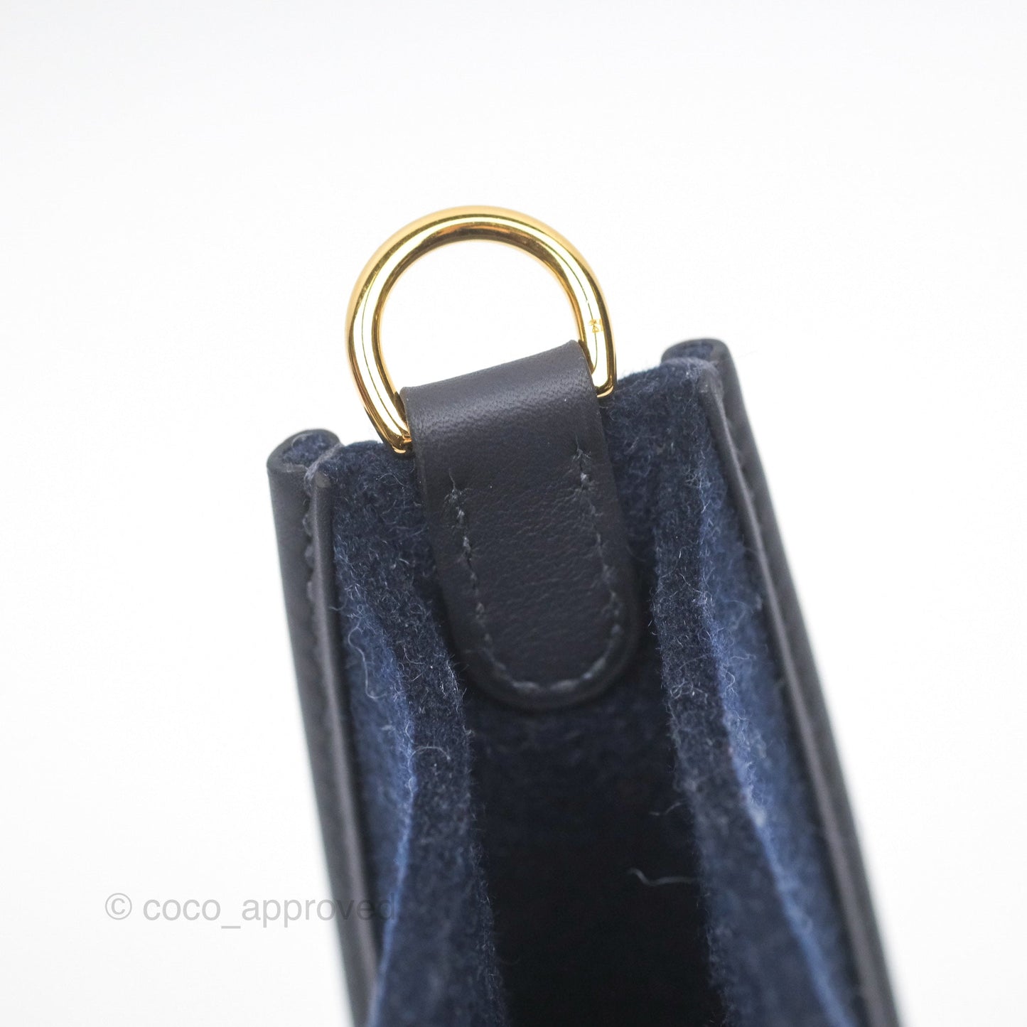 Hermès Mini Evelyne 16 Wooly Bleu Nuit 2Z / Swift Noir 89 Gold Hardware