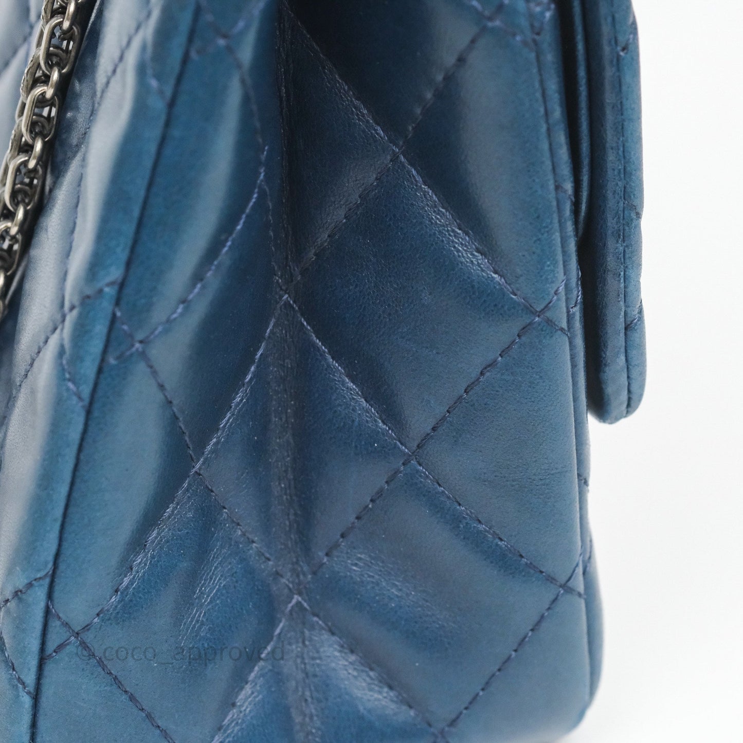 Chanel Reissue 227 Quilted Navy Lambskin Ruthenium Hardware
