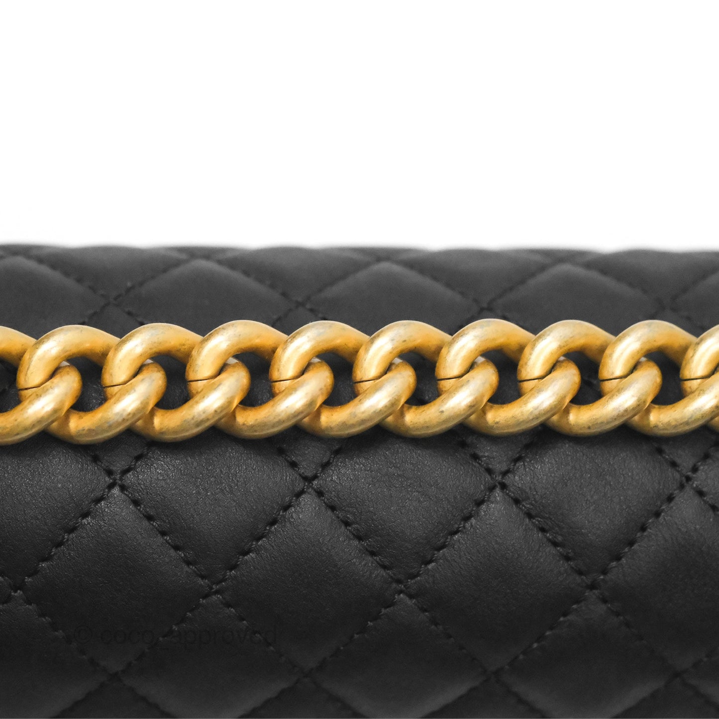 Chanel Small Boy Black Calfskin Aged Gold Hardware