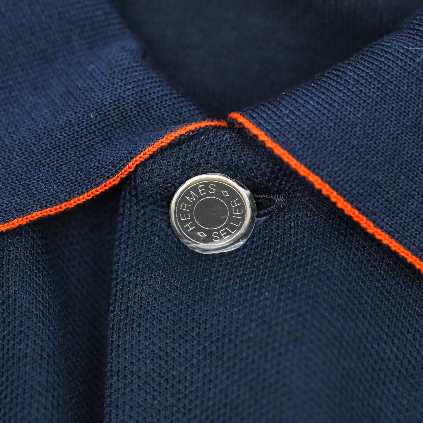 Hermès Men's Navy Polo Shirt Size M