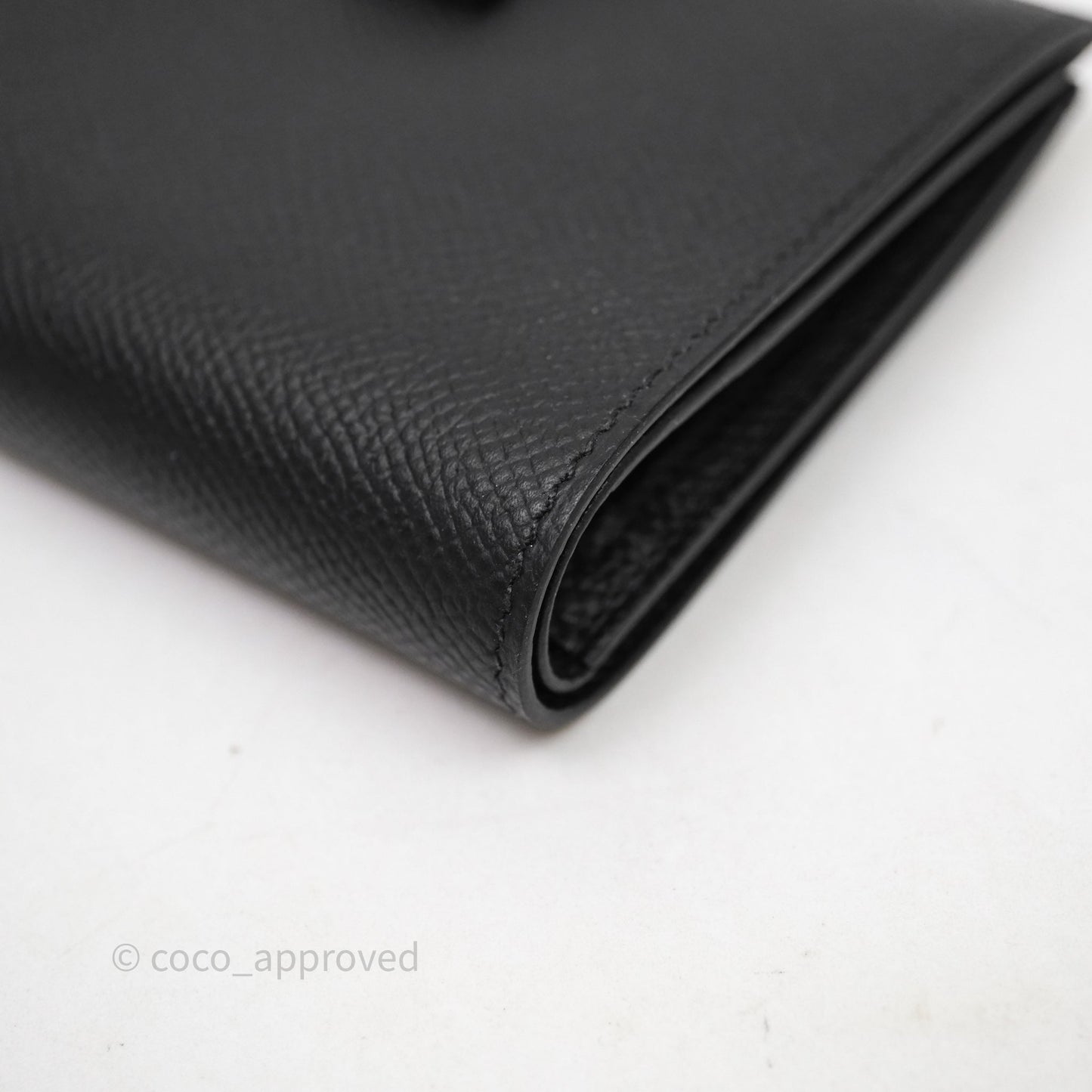 Hermès Bearn Compact Wallet Noir Epsom Palladium Hardware