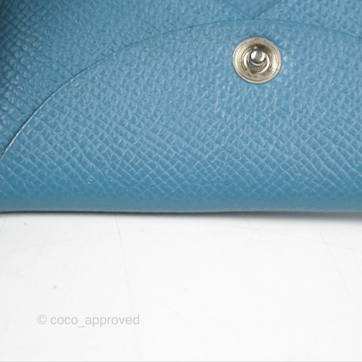 Hermès Calvi Card Holder Blue Epsom