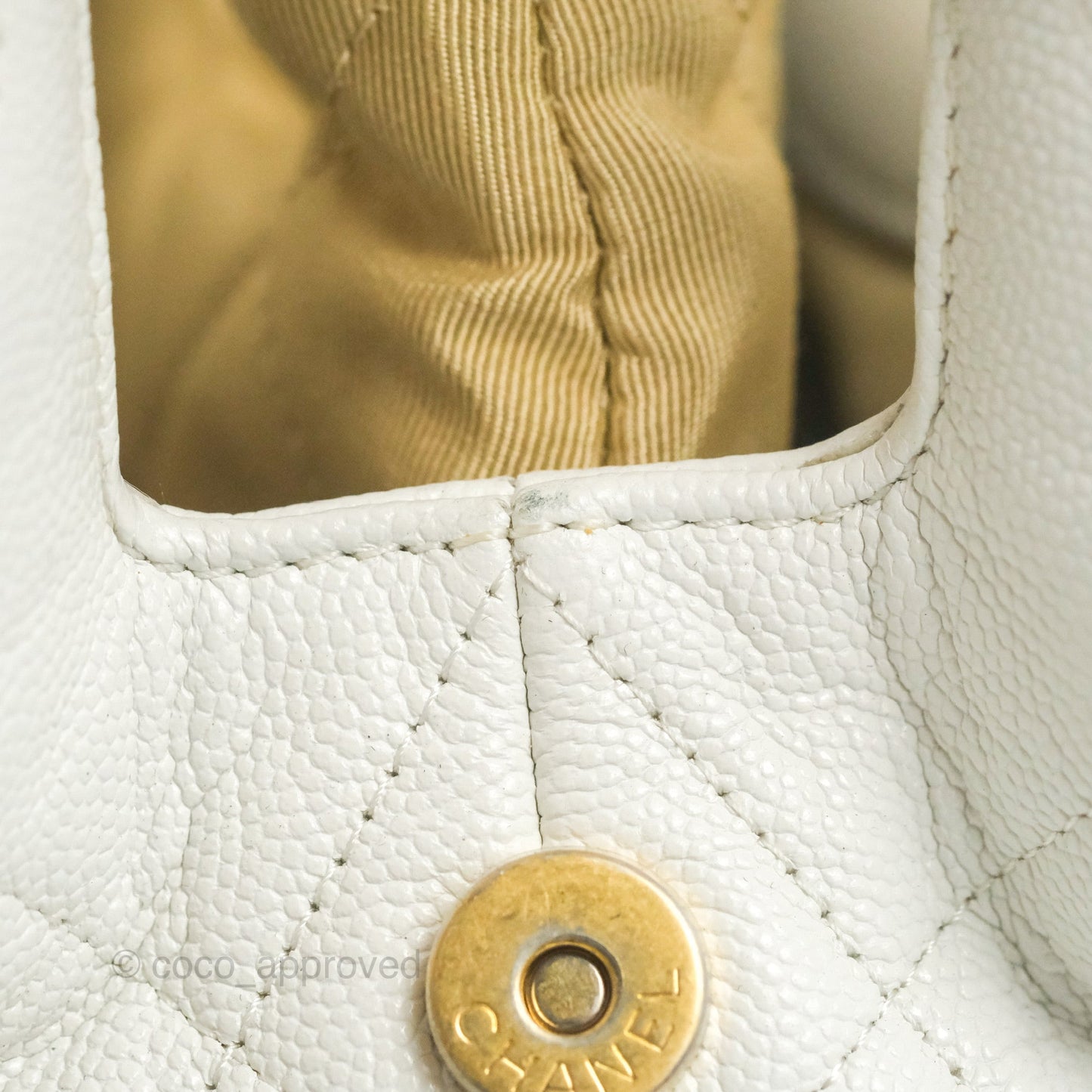 Chanel A Real Catch Shopping Bag White Caviar
