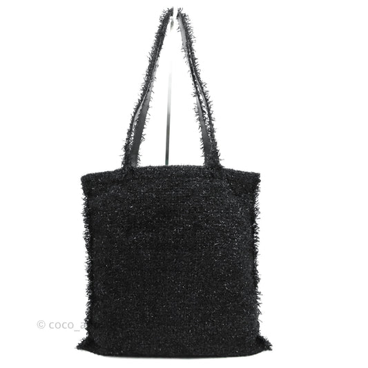 Chanel Large Tweed Resin Robot Tote Bag Black