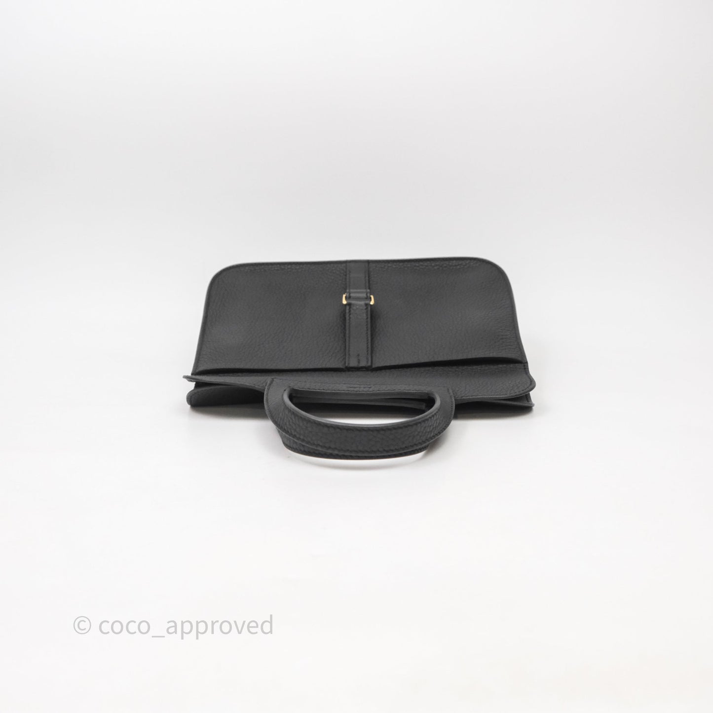 Hermès Halzan 25 Taurillon Clemence 89 Noir Gold Hardware