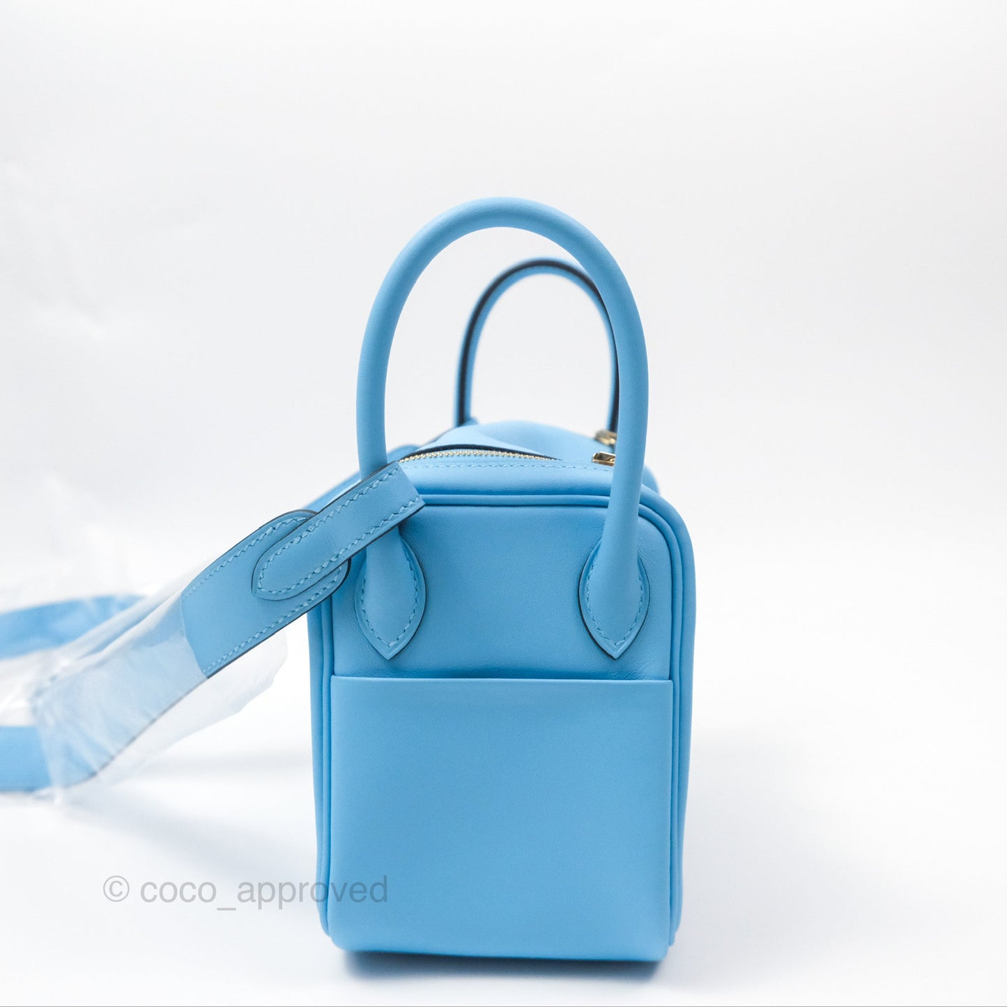 Hermès Mini Lindy 20 Celeste Swift Gold Hardware