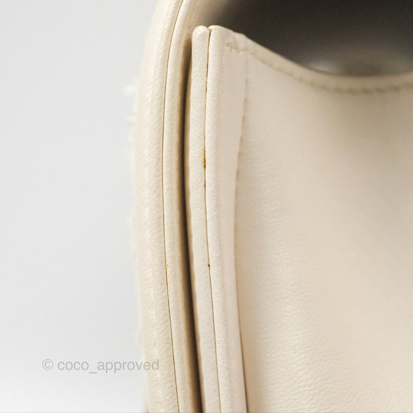 Chanel Medium Boy Sequins Quilted White Lambskin Silver Hardware