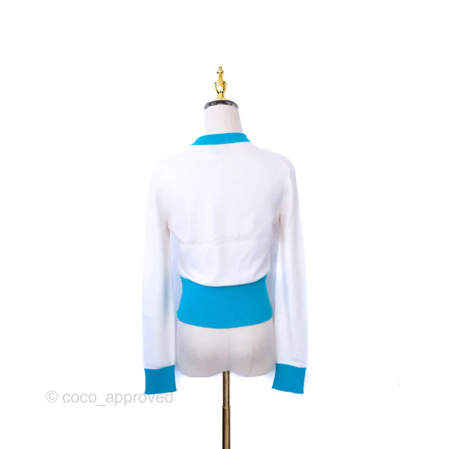 Chanel CHA-NEL Two-tone Cashmere Cardigan Runway 2019SS Size 34
