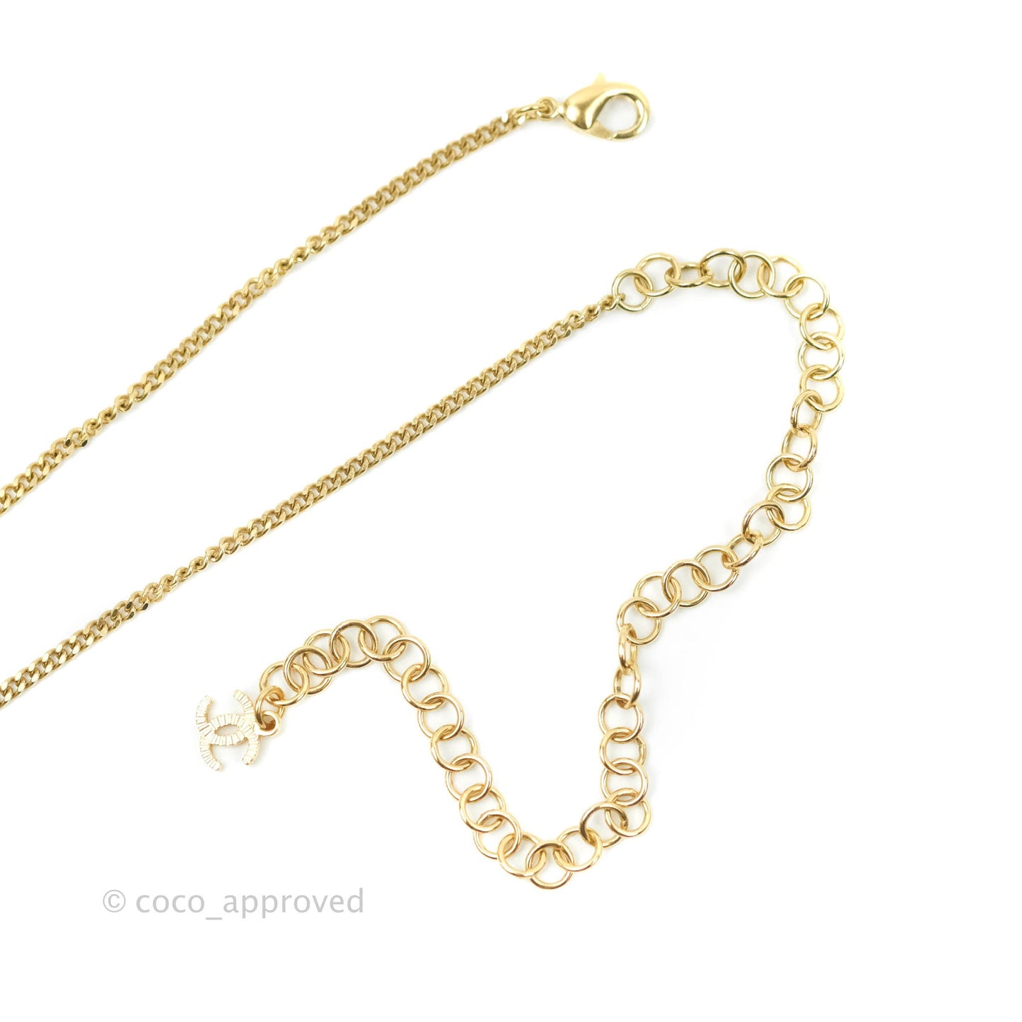 Chanel CC Perfume Bottle Rhinestone Necklace 21V
