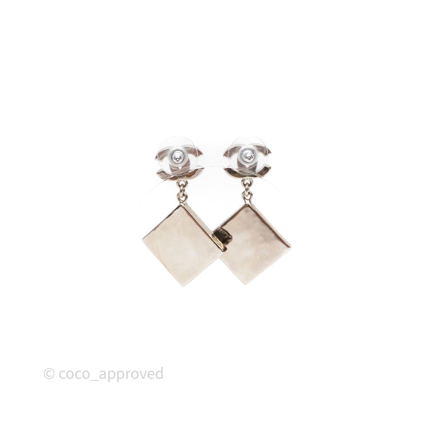 Chanel CC No 5 Star Crystal Earrings Silver Tone 22C
