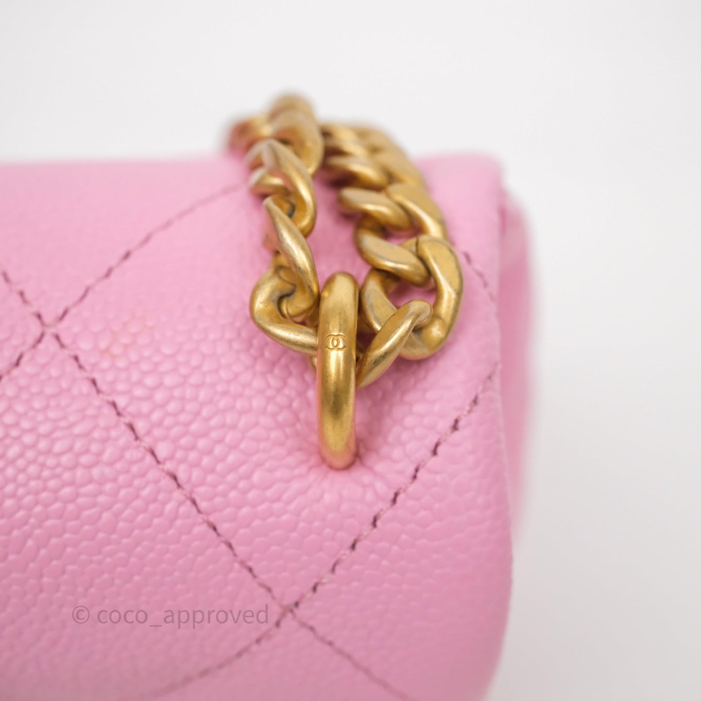 Chanel Heart Crush Mini Flap Bag Pink Caviar Aged Gold Hardware
