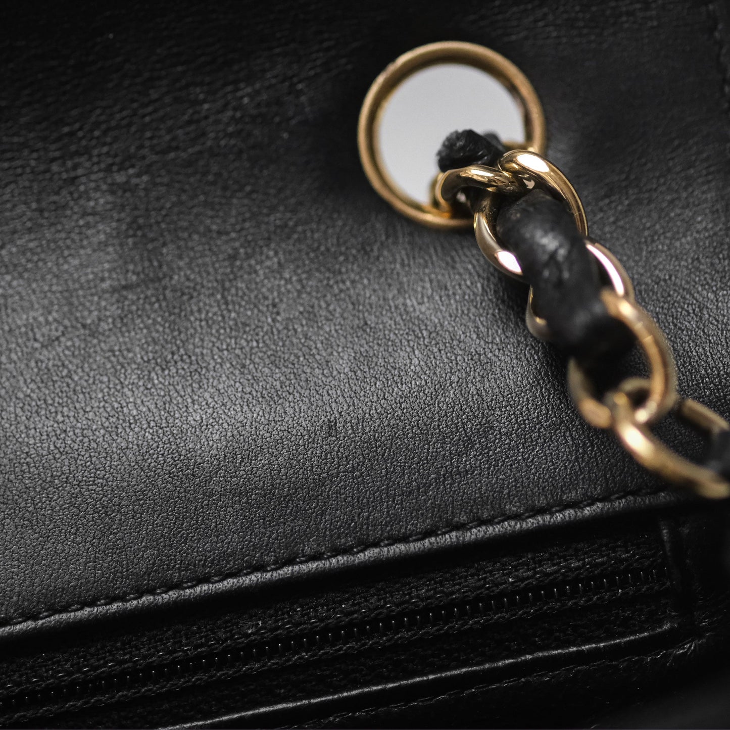 Chanel Mini Rectangular Chevron Black Lambskin Gold Hardware