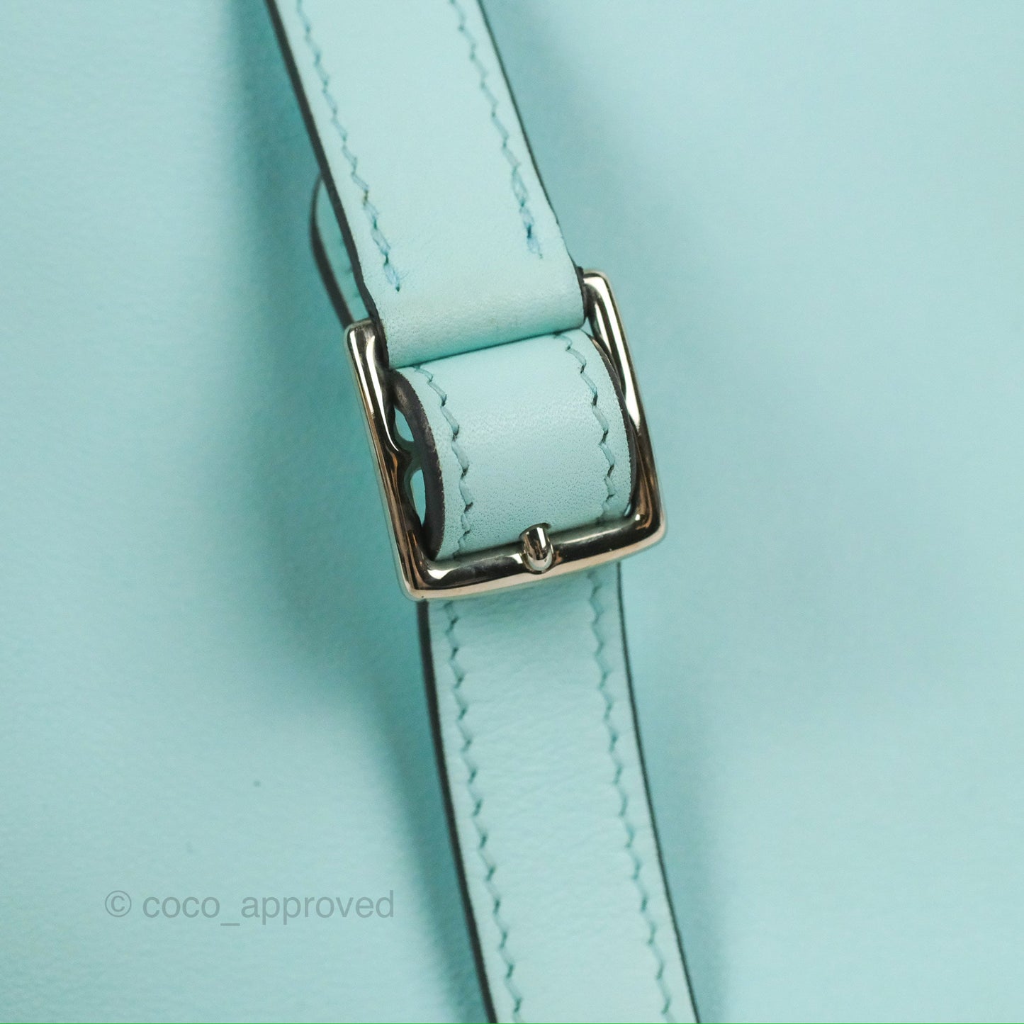 Hermès Halzan 22 Mini Aqua Swift Palladium Hardware