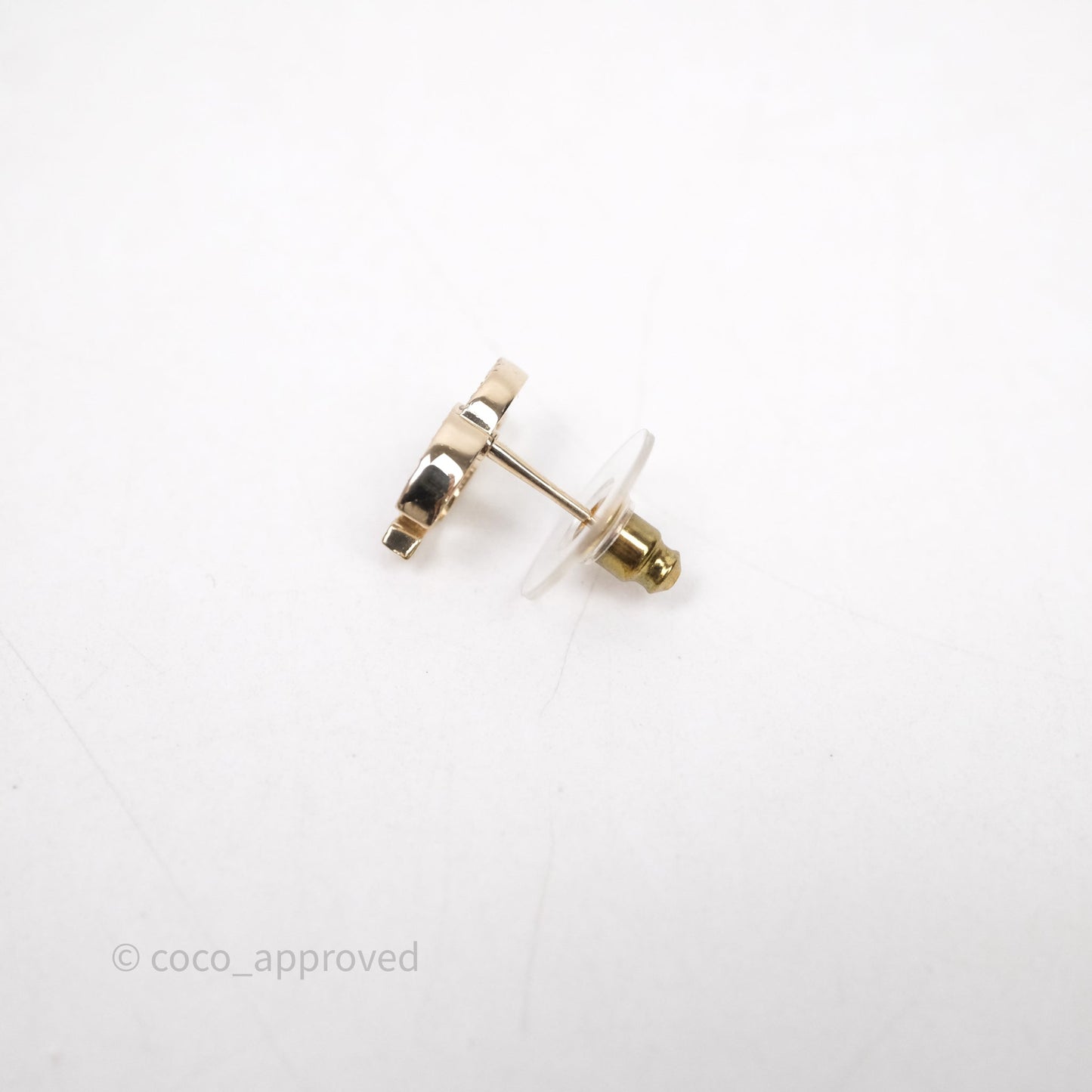 Chanel Crystal CC Drop Earrings Gold Tone 22C