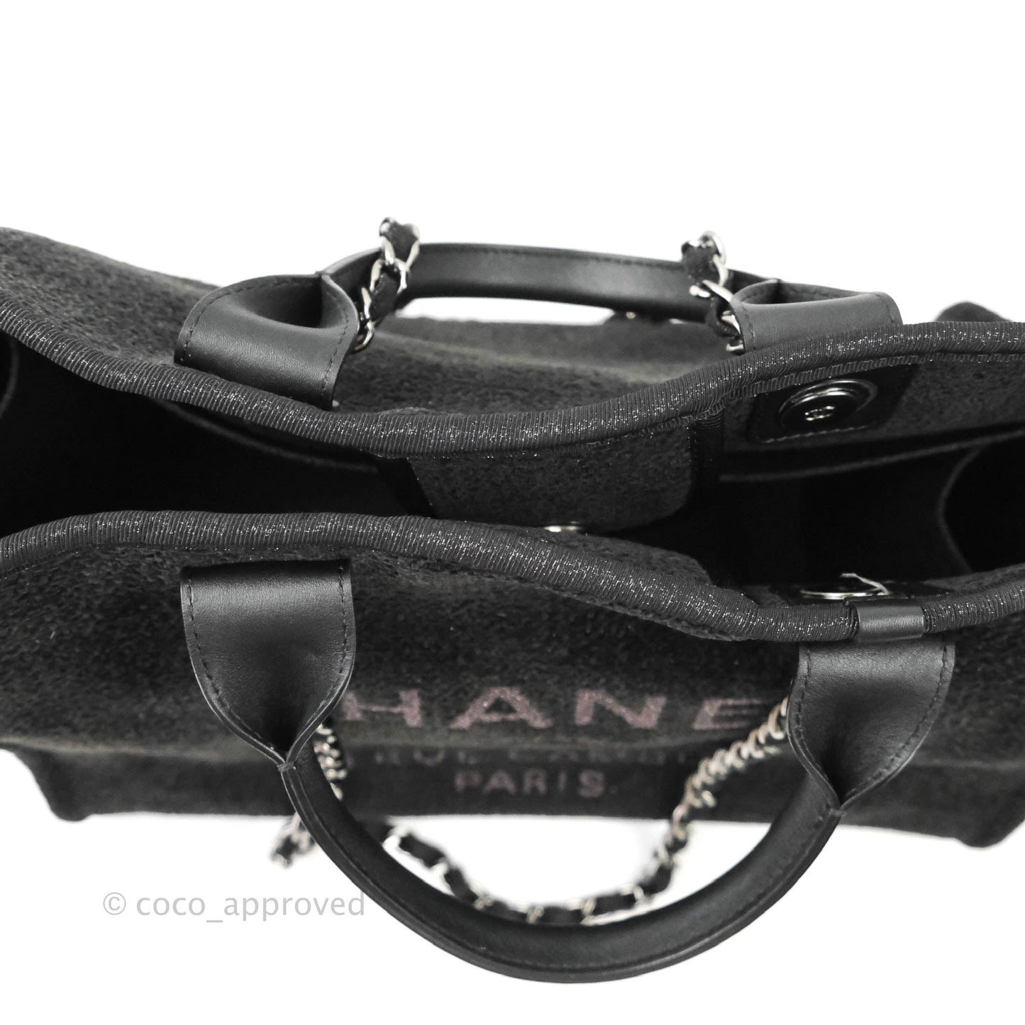 Chanel Large Deauville Black Glitter Lurex
