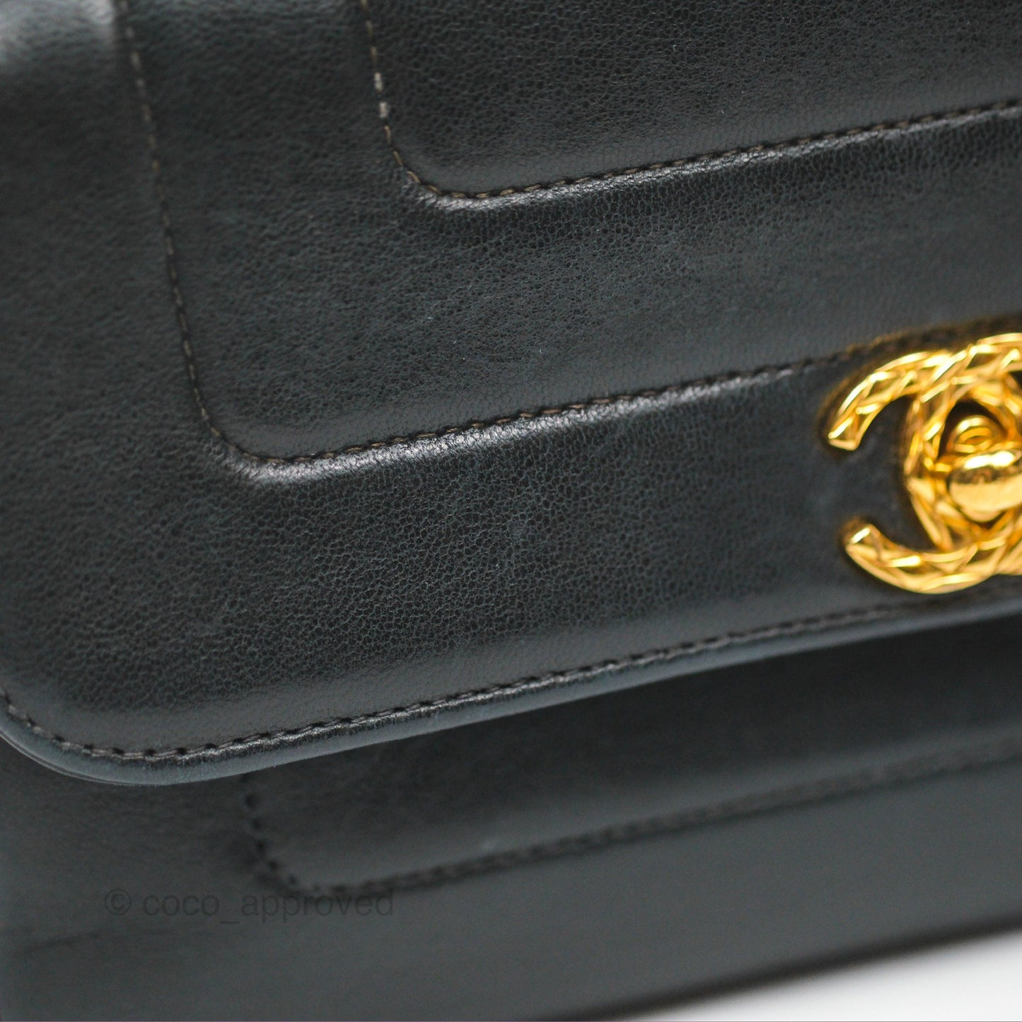 Chanel Vintage Mini Bijoux Chain Flap Black Lambskin Gold Hardware