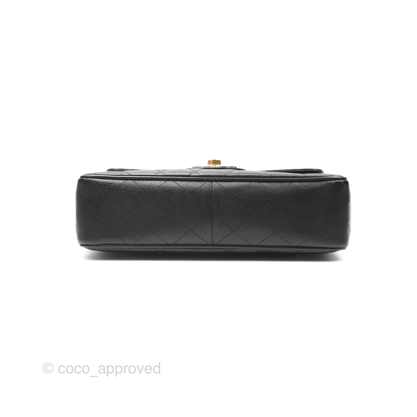 Chanel Vintage Jumbo Single Flap Black Caviar 24K Gold Hardware