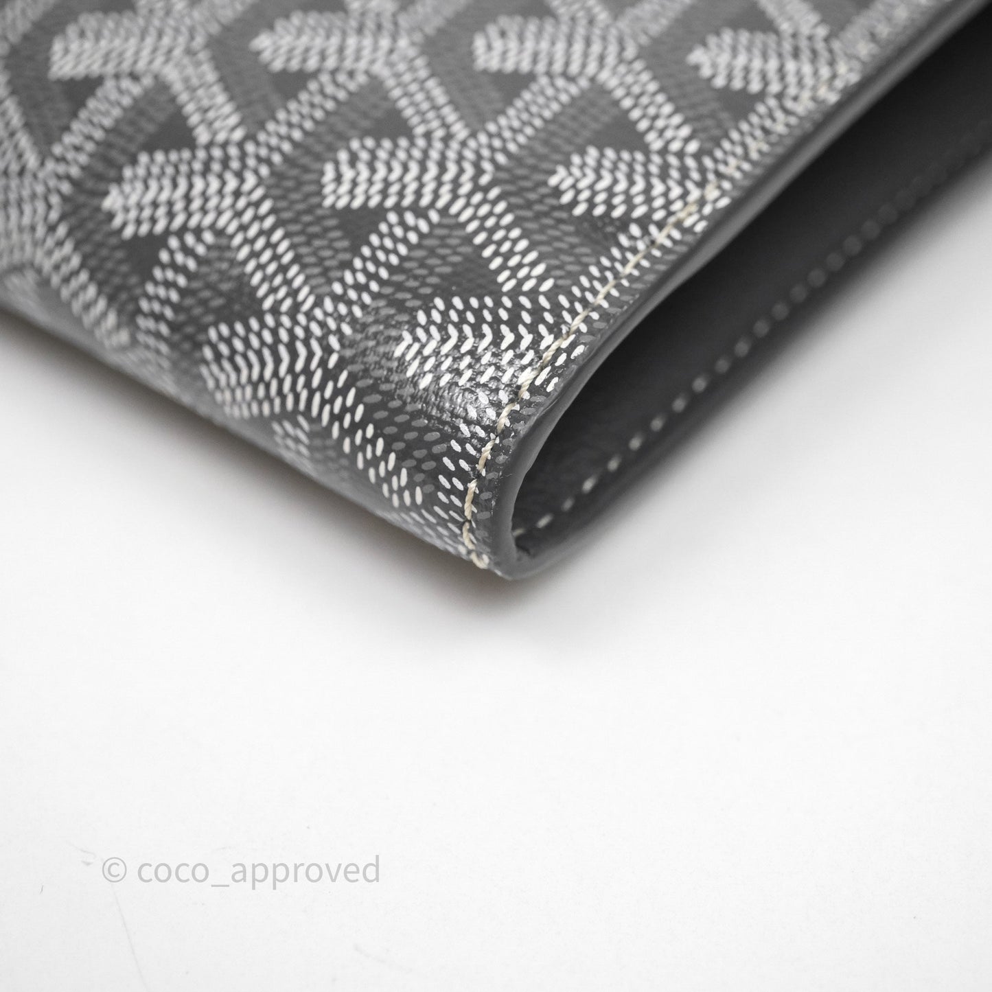 Goyard Chypre Wallet Pouch Chevroches Calfskin Grey