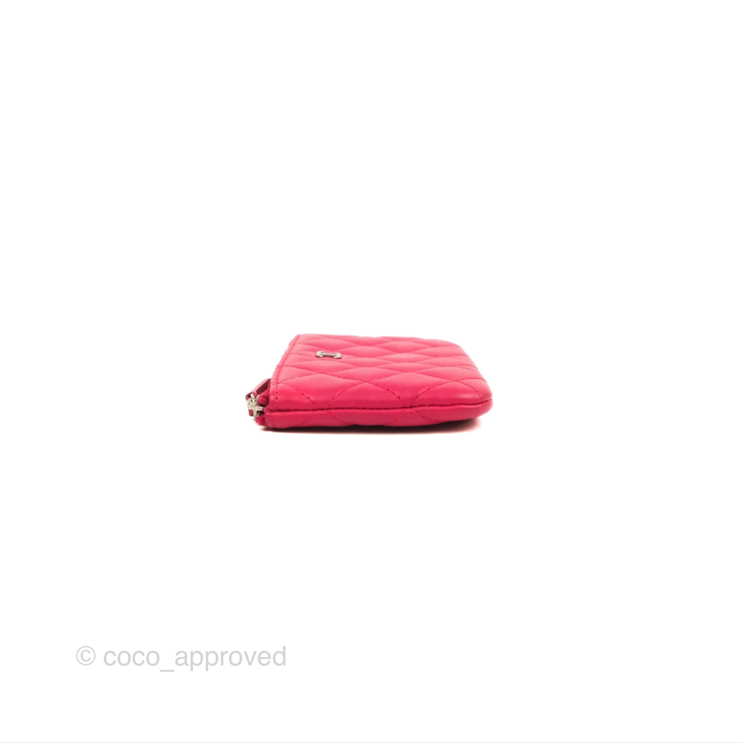 Chanel Quilted Mini O Case Pink Lambskin Silver Hardware