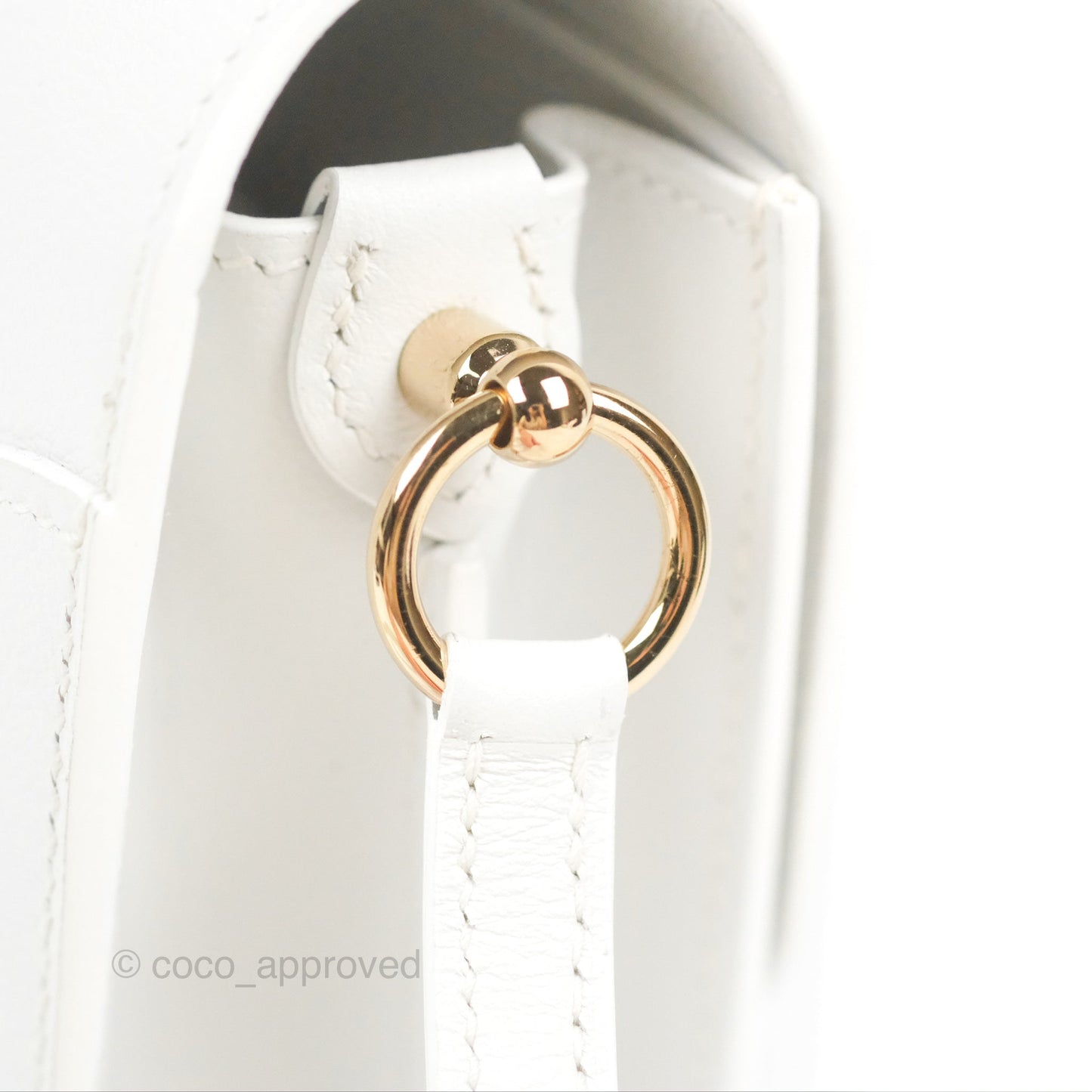 Hermès Roulis Mini 18 New White Evercolor Permabrass Hardware