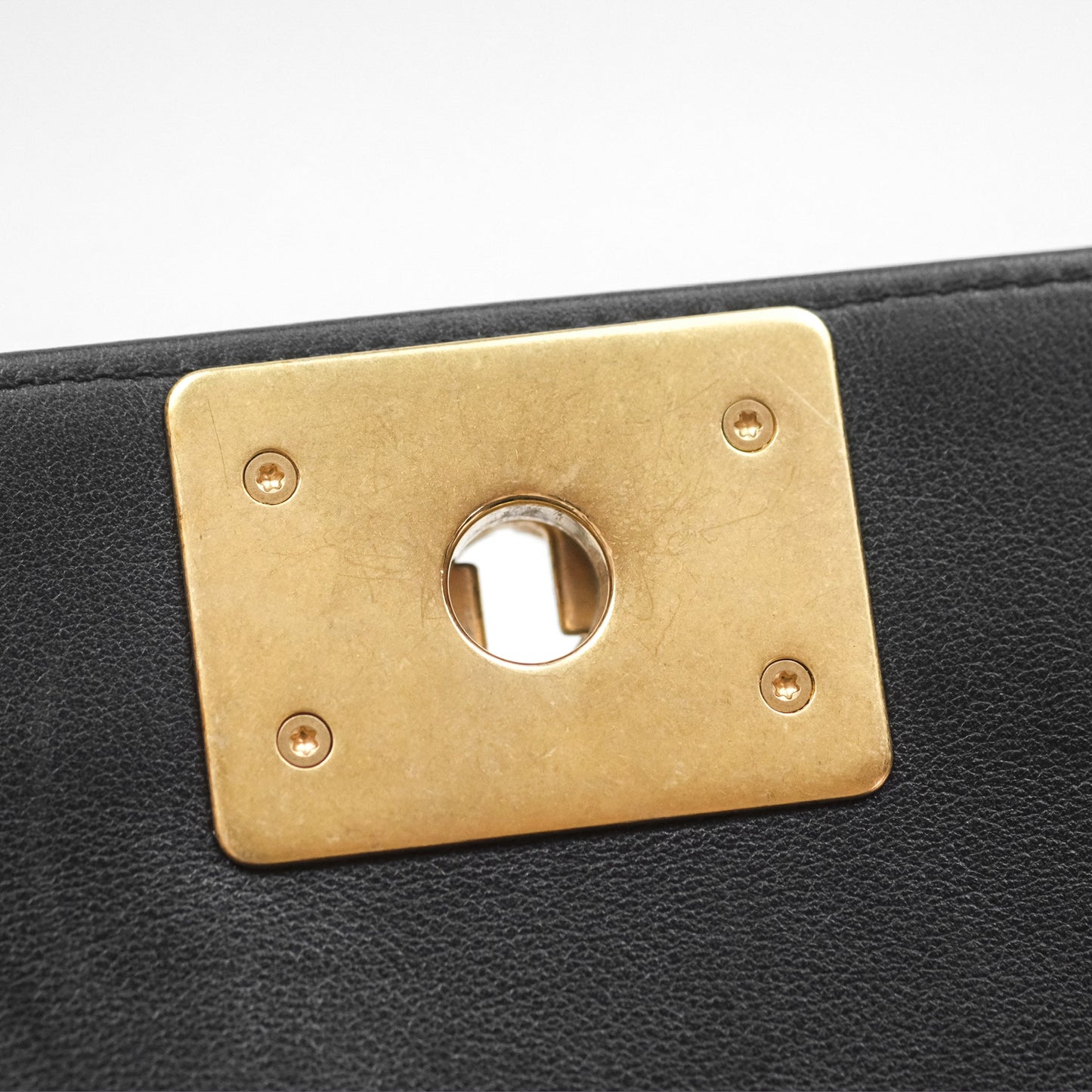 Chanel Small Boy Black Lambskin Aged Gold Hardware