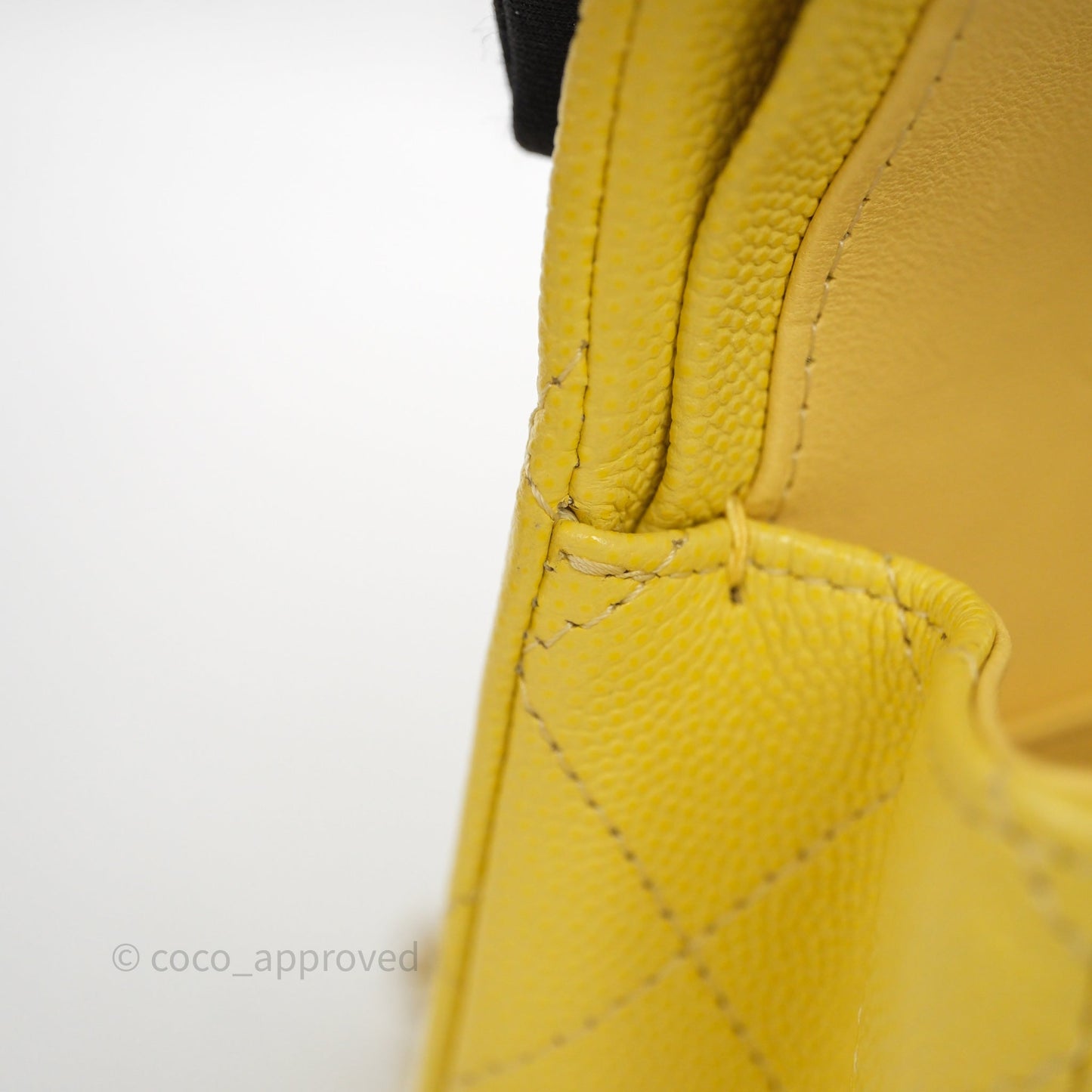 Chanel Small Classic Flap Quilted Yellow Caviar Gold Hardware