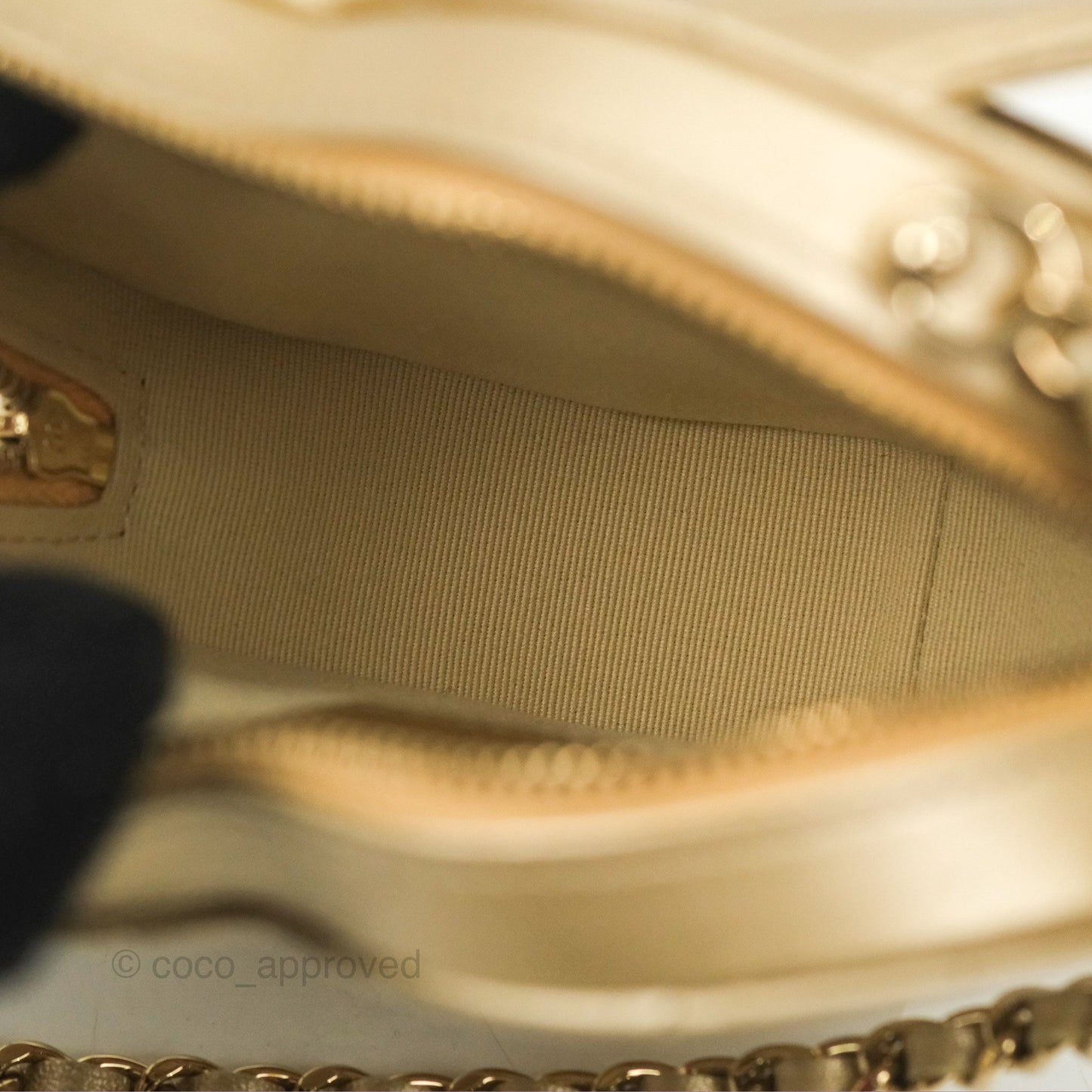 Chanel Small Heart Bag Iridescent Gold Lambskin Gold Hardware 22S