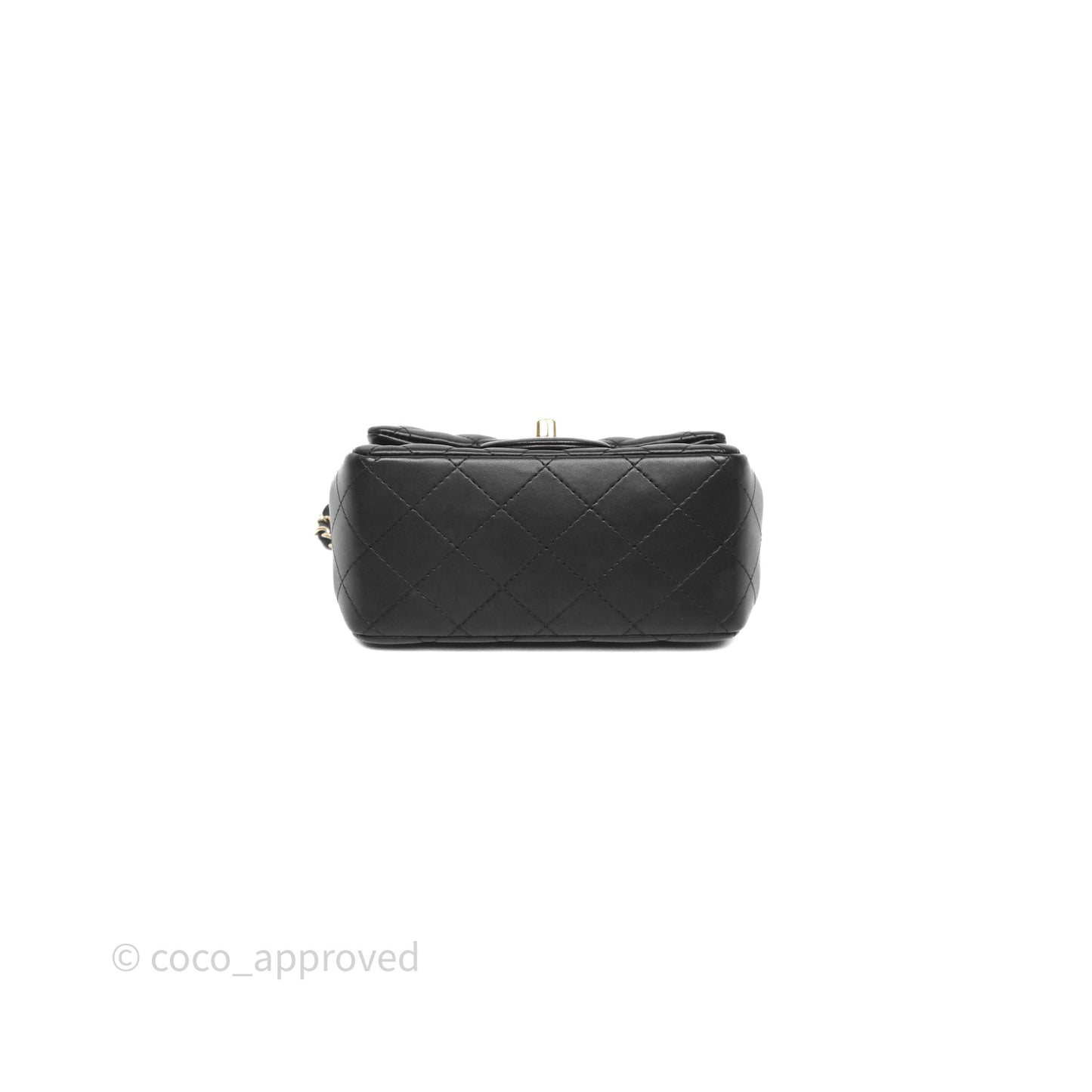 Chanel Mini Square Quilted Black Lambskin Gold Hardware