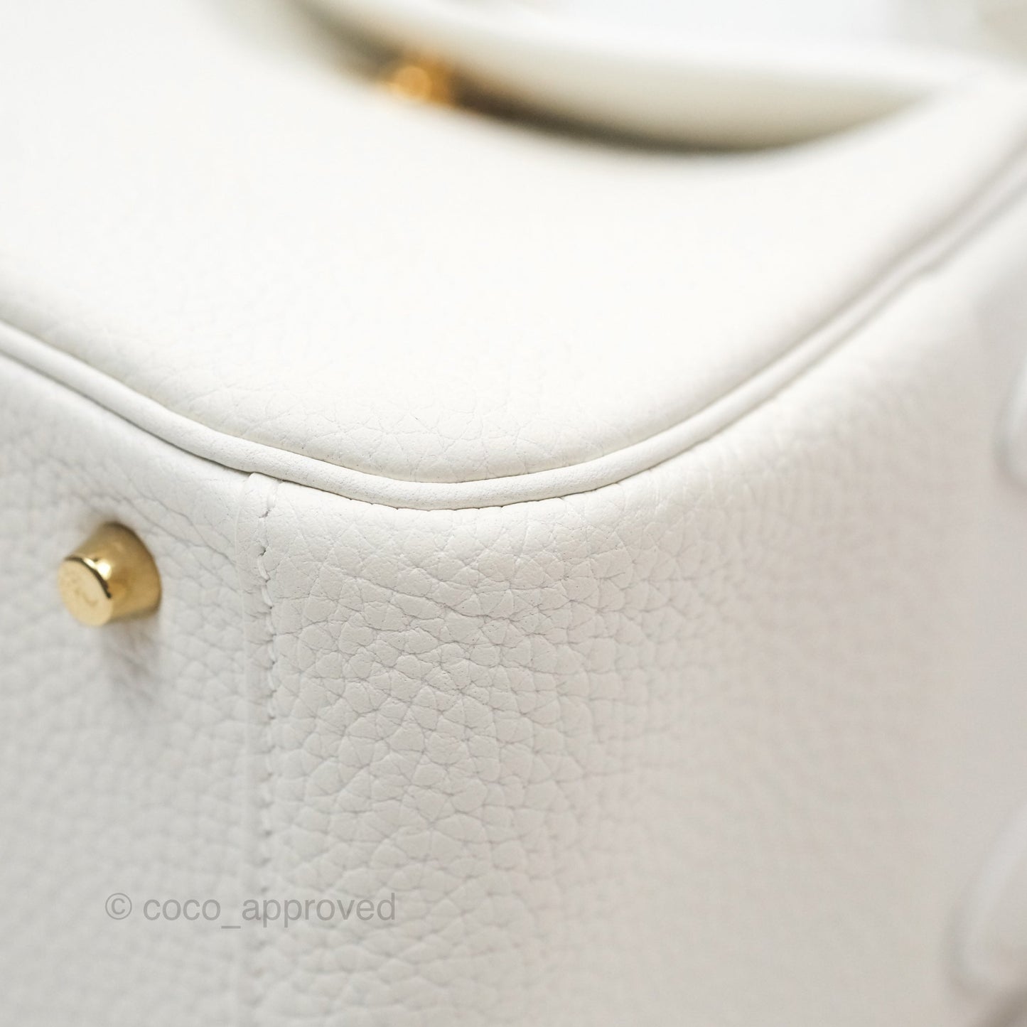 Hermès Mini Lindy 20 New White 0U Clemence Gold Hardware