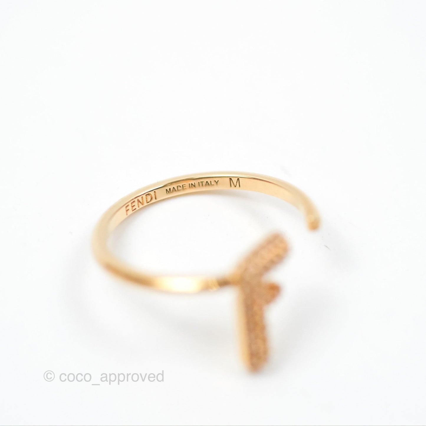 Fendi F is Fendi Ring Crystal Gold Silver
