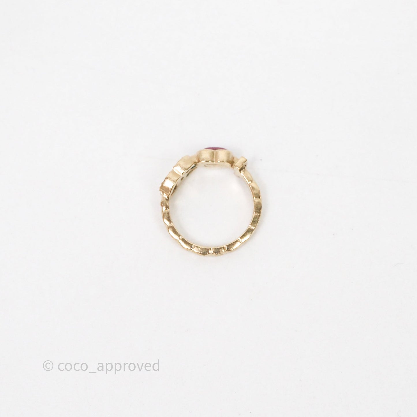 Chanel I Heart CC Logo Ring Gold Tone 17P