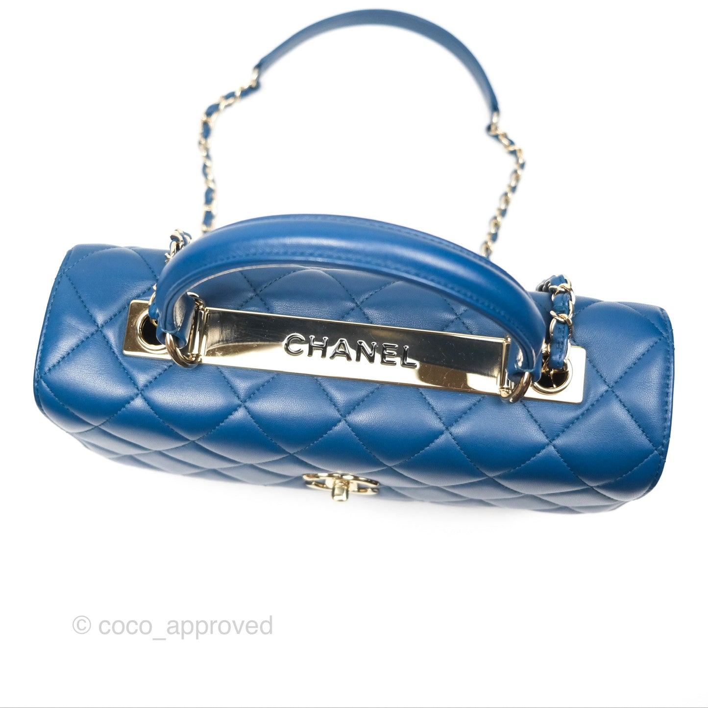 Chanel Medium Trendy CC Navy Blue Lambskin Gold Hardware