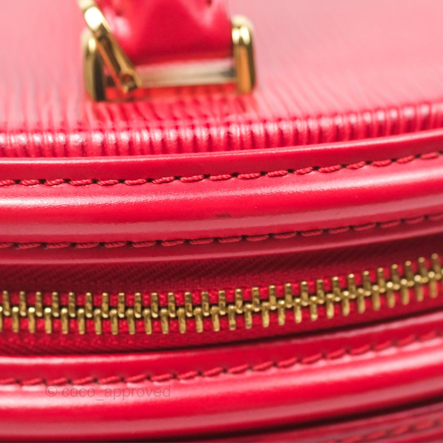 Louis Vuitton Epi Cannes Vanity Handbag Red Gold Hardware